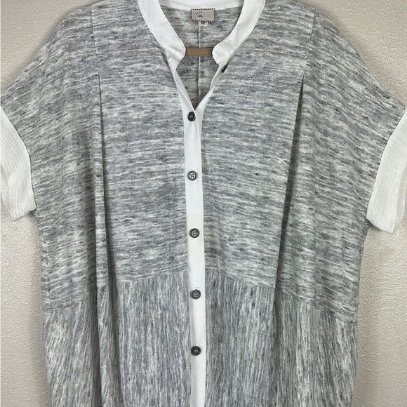 9-H15 STCL S Cardigan Hugs You Button Down Woman’s Grey Short Cuffed Sleeve Knit - Picture 2 of 9